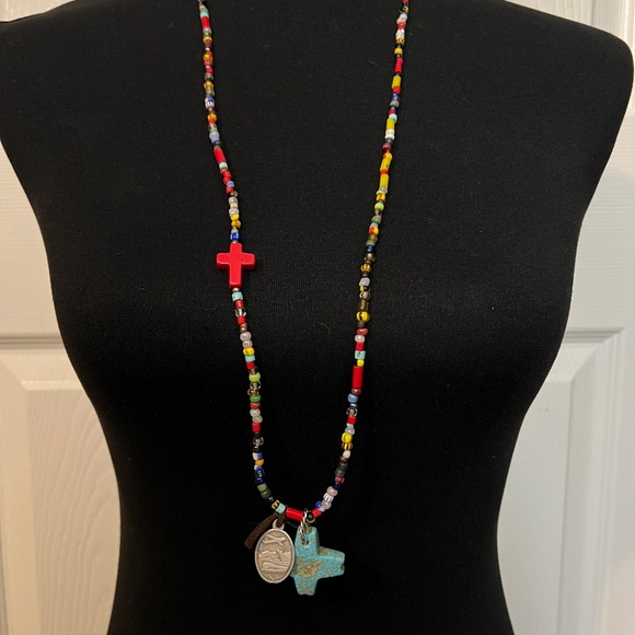 Curated Jewelry Set #9 - St. Christopher Necklace, Earrings (multicolor, silver) - Picture 6 of 7